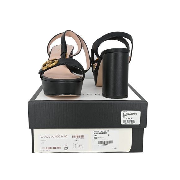 Gucci GG Marmont Leather Platform Sandals - Picture 13 of 14